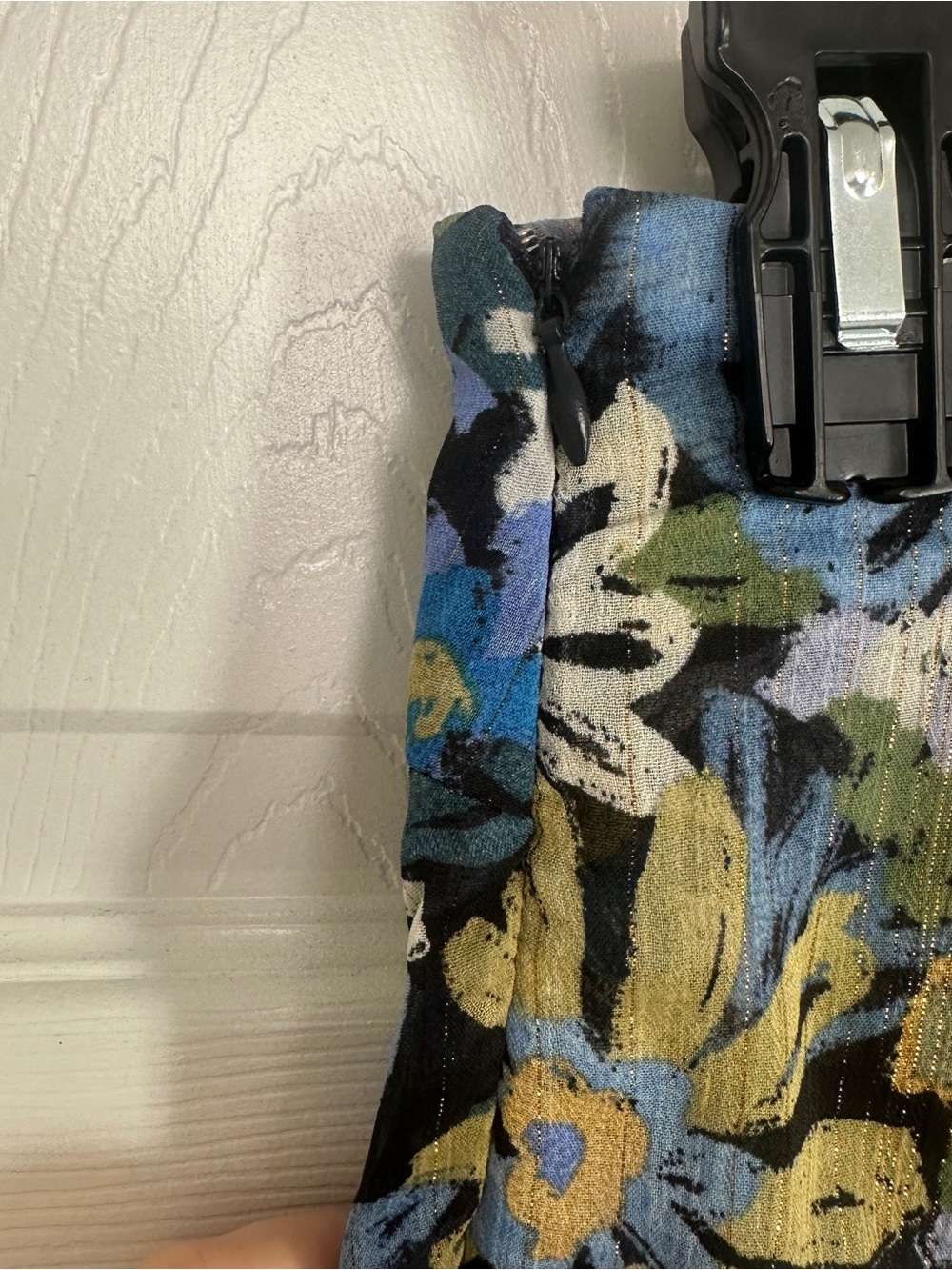 Sadie & Sage Strapless Floral Blouse - Blue, Mustard & White - Picture 3 of 5